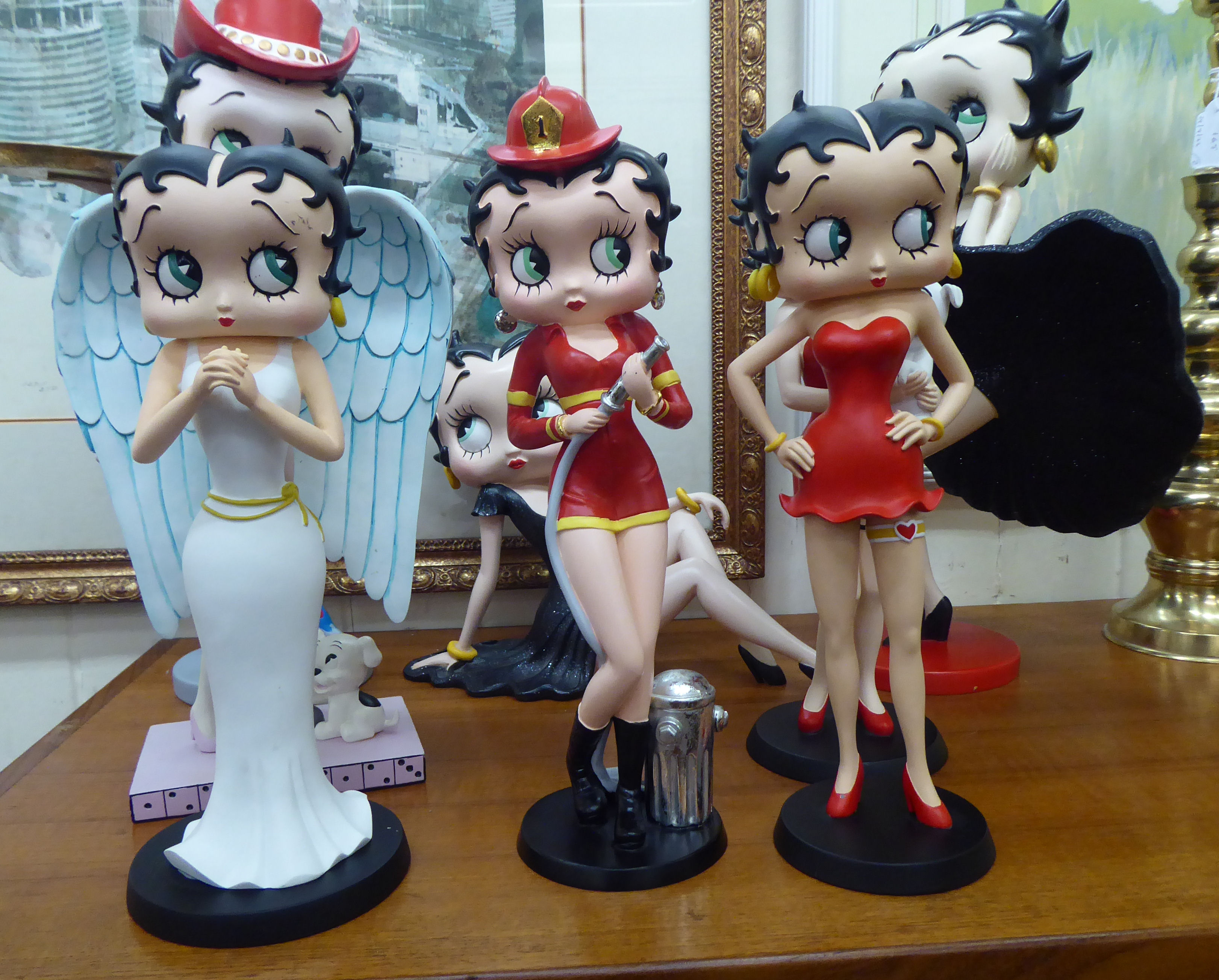 Betty Boop porcelain figures, wearing various costumes  9"-17"h - Image 2 of 4