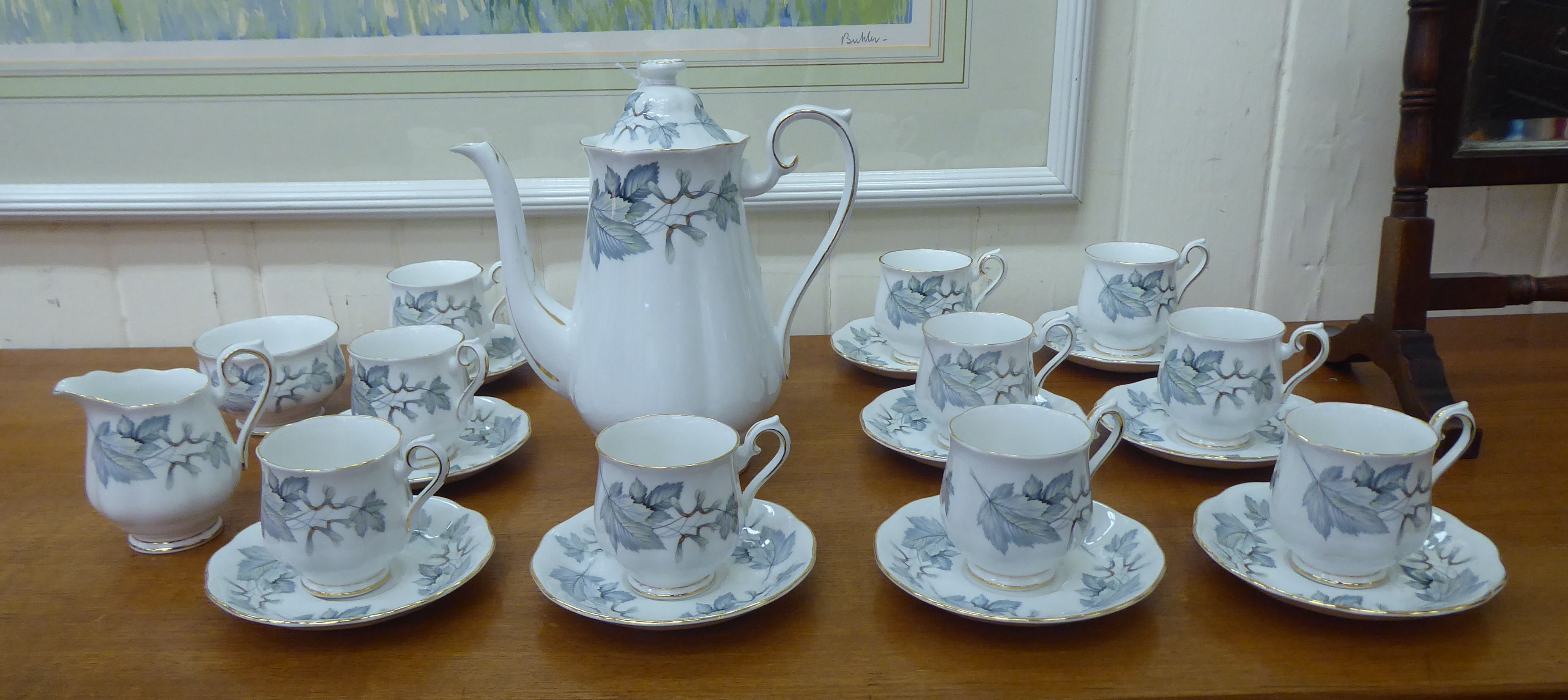Royal Albert bone china Silver Maple pattern teaware
