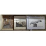 Framed pictures: to include a mixed media study of a Southern Continental village road