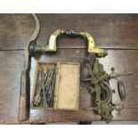 Antique keys, door furniture and handtools