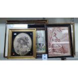 Framed pictures: to include 19thC portraits  prints  various sizes
