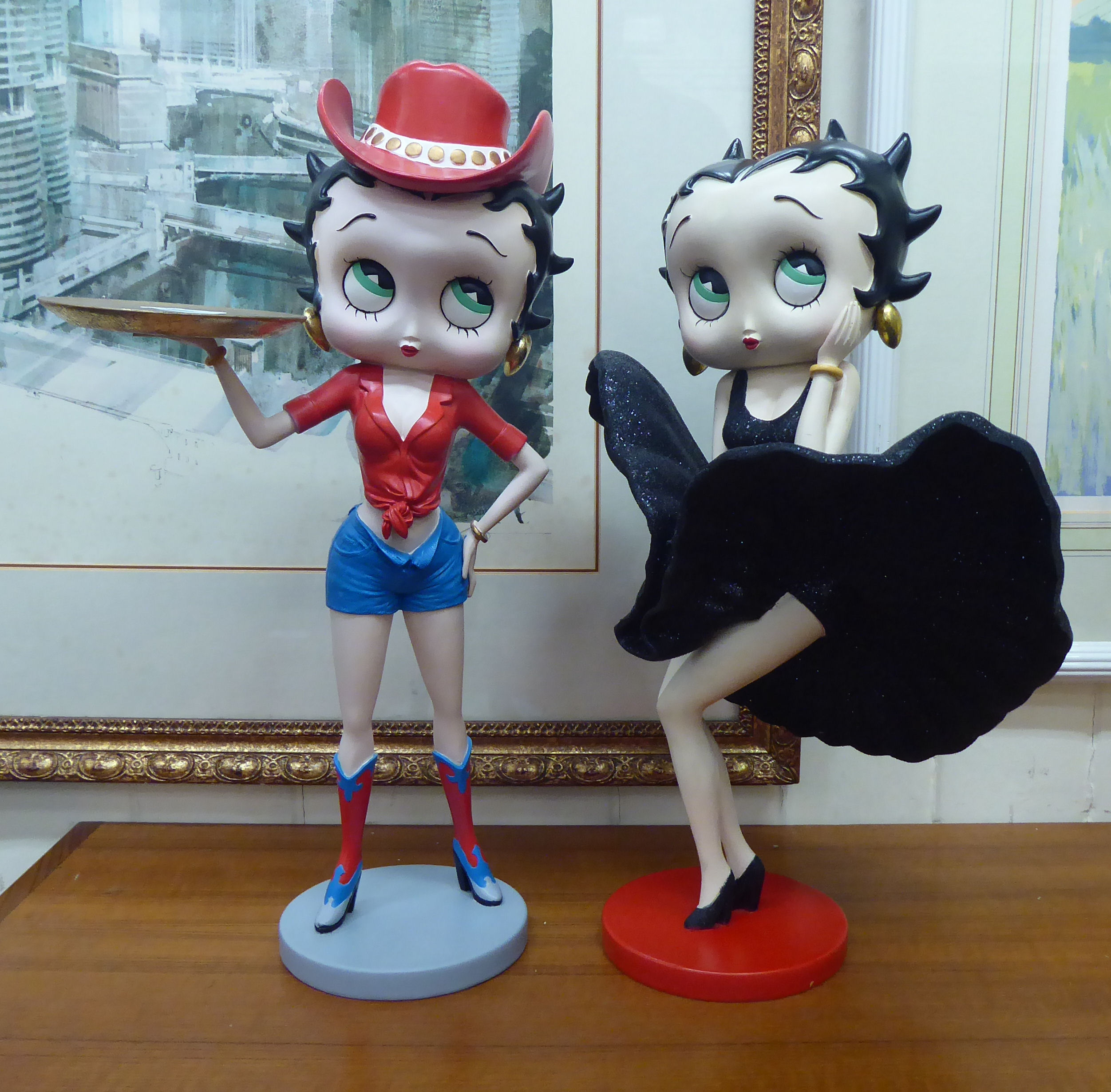 Betty Boop porcelain figures, wearing various costumes  9"-17"h - Image 4 of 4