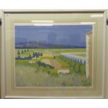 After Robert Buhler - a vineyard scene  Limited Edition coloured print 47/140  bears a pencil