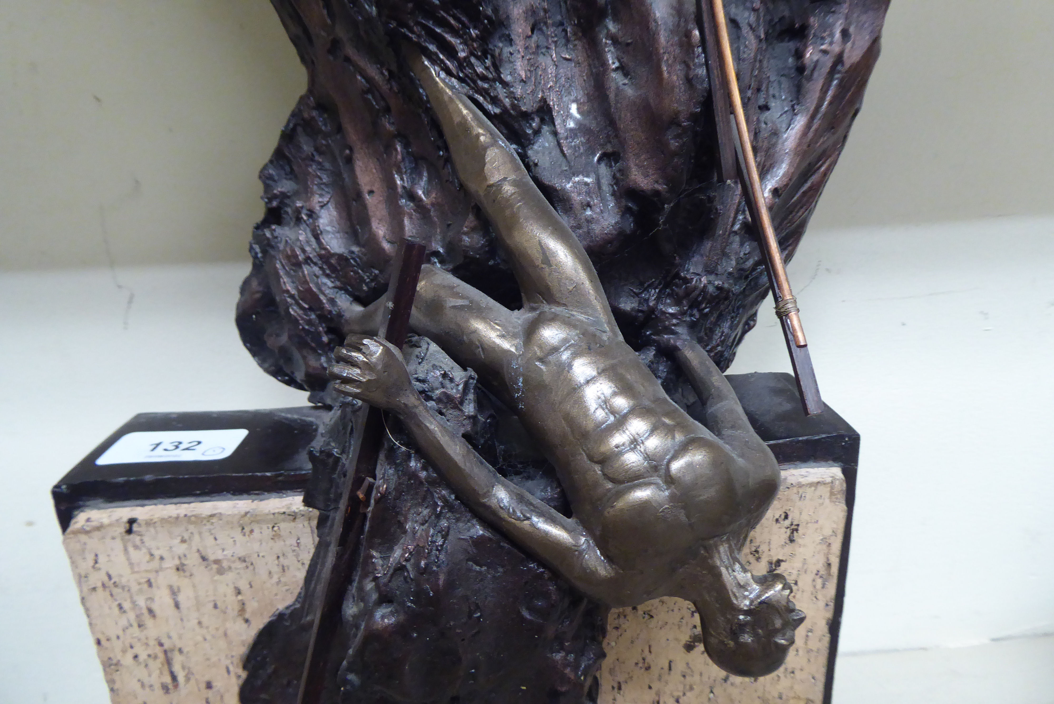 A modern sculpture 'Icarus Falling'  mixed media  bears an indistinct signature & dated 2003  20"h - Bild 2 aus 6