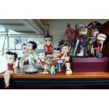 Betty Boop themed collectables: to include painted composition figures  largest 14"h