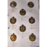 An album collection of fully identified British military badges, some copies, comprising The Corps