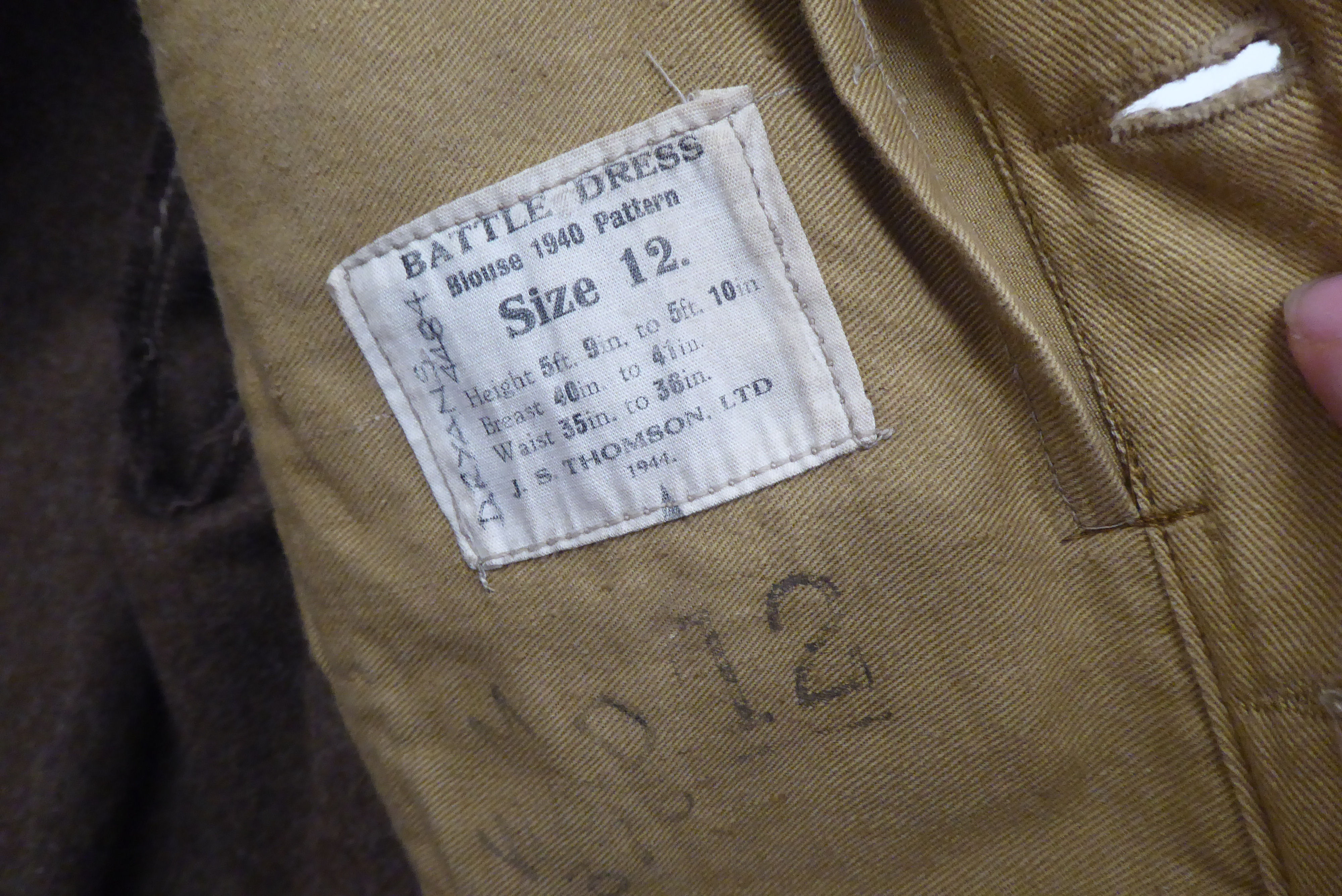 A 1944 dated British Glider Pilot Regiment battledress top  (Please Note: this lot is subject to the - Image 8 of 8