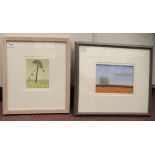 John Lloyd - two framed works by the same artist, viz. a landscape with a lone tree  pastel  bears a