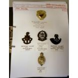 An album collection of fully identified British military badges, some copies, comprising Officers
