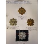 An album collection of fully identified British Highland military badges, some copies: to include