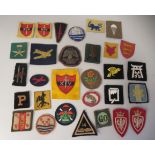 Approx. thirty cloth military arm badges: to include RSR (Please Note: this lot is subject to the