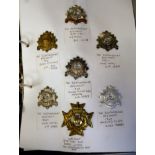An album collection of fully identified British military badges, some copies, comprising