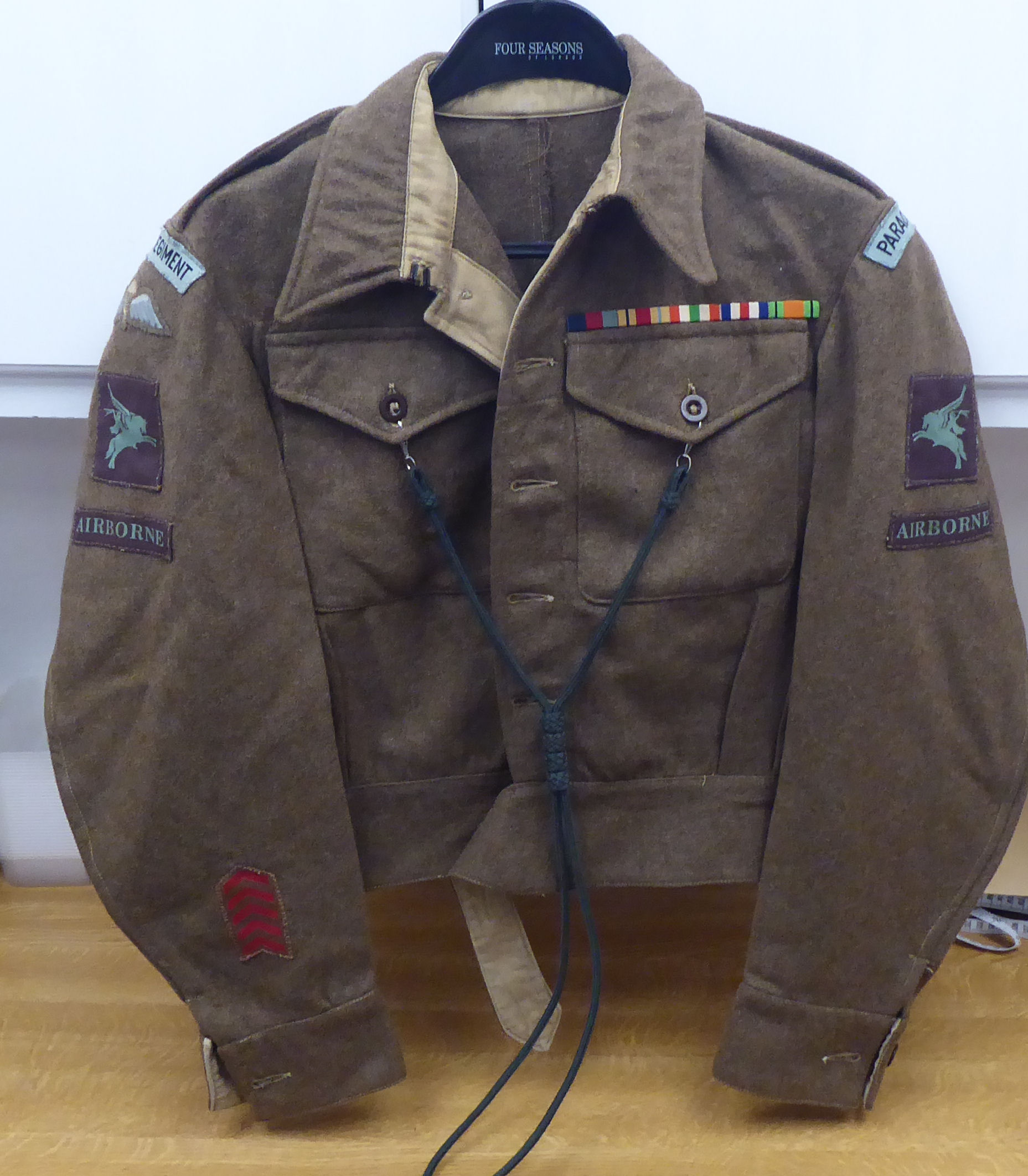 A 1943 dated British Parachute Regiment officers battledress with a lanyard and a pair of - Image 2 of 14