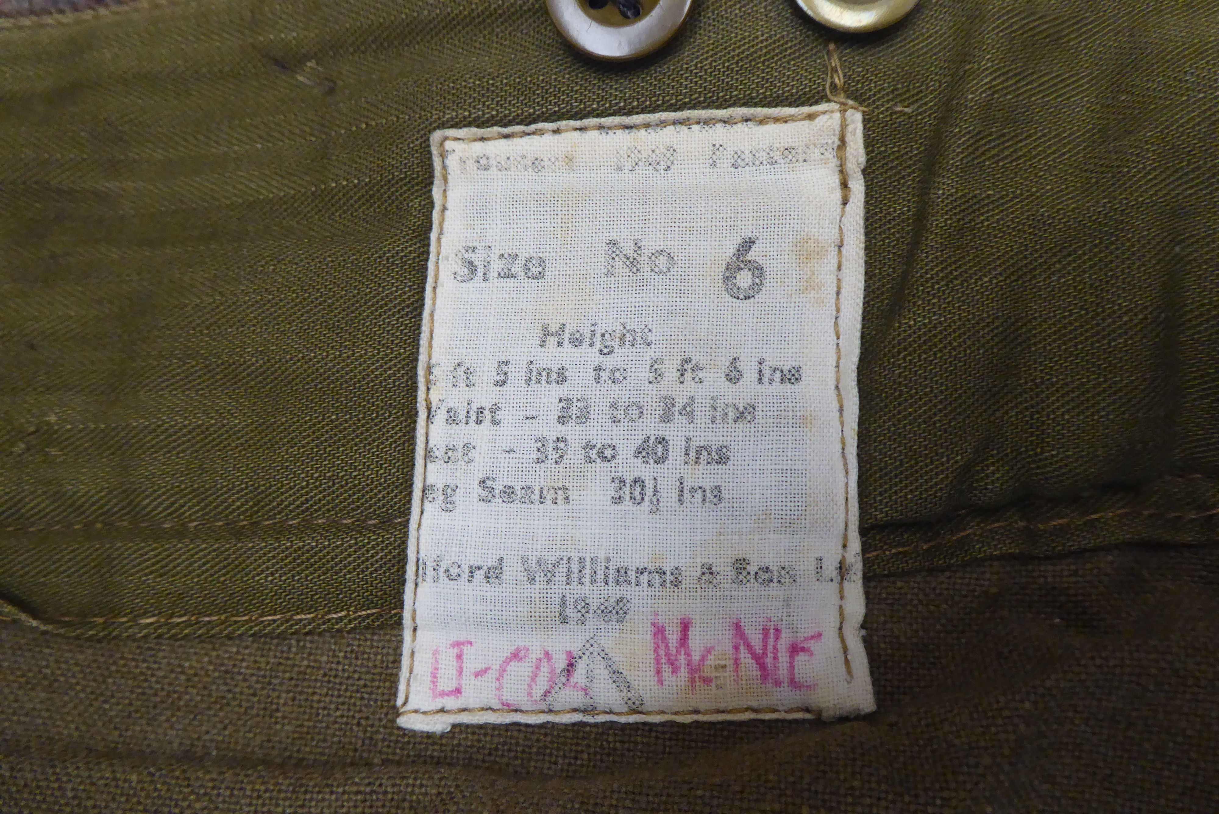 A 1943 dated British Parachute Regiment officers battledress with a lanyard and a pair of - Image 13 of 14
