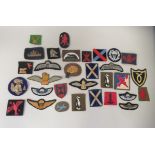 Approx. thirty cloth military arm badges: to include Parachute Regiment  (Please Note: this lot is