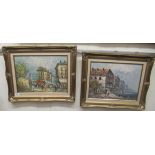 Burnett - two Parisian street scenes  oil on canvas  bearing signatures  15" x 11"  framed