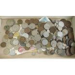 Uncollated coins and banknotes: to include British pre-decimal and Isle of Man £1 and 50p notes