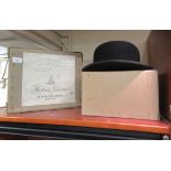 A Herbert Johnson of New Bond Street, black bowler hat, in a dedicated card box