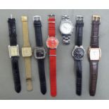 Seven variously cased and strapped wristwatches: to include examples by Marc Jacobs, Zeitner and