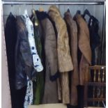 Vintage and later clothing: to include a man's leather jacket and furs