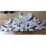 An early 20thC Black Forest coat rack, carved with chickens  13"h  27"w