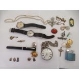 Collectables and items of personal ornament: to include two watches; a Ronson lighter; a Sheaffer