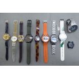Variously cased and strapped wristwatches: to include examples by Lacoste, Adidas and Yisuya