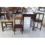 Small furniture: to include a George III provincial oak framed dining chair with a vase shaped splat