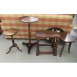 Small 19th and 20thC furniture: to include a mahogany pedestal table  30"h  16"dia