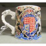 A Burleigh Ware Coronation mug, designed by Dame Laura Knight, celebrating The Coronation of King
