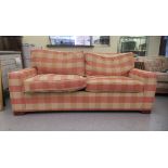 A modern Kingcome two person bed settee, upholstered in a chequered patterned fabric