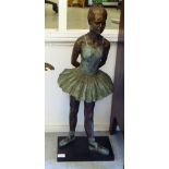 A modern bronze effect composition figure, a ballerina  31"h
