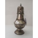 An early 20thC silver sugar caster of pedestal vase  design  Sheffield 1922