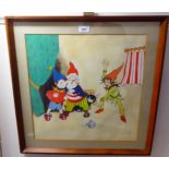 FB - 'Noddy and Big Ears'  watercolour  bears a monogram  17" x 17"  framed