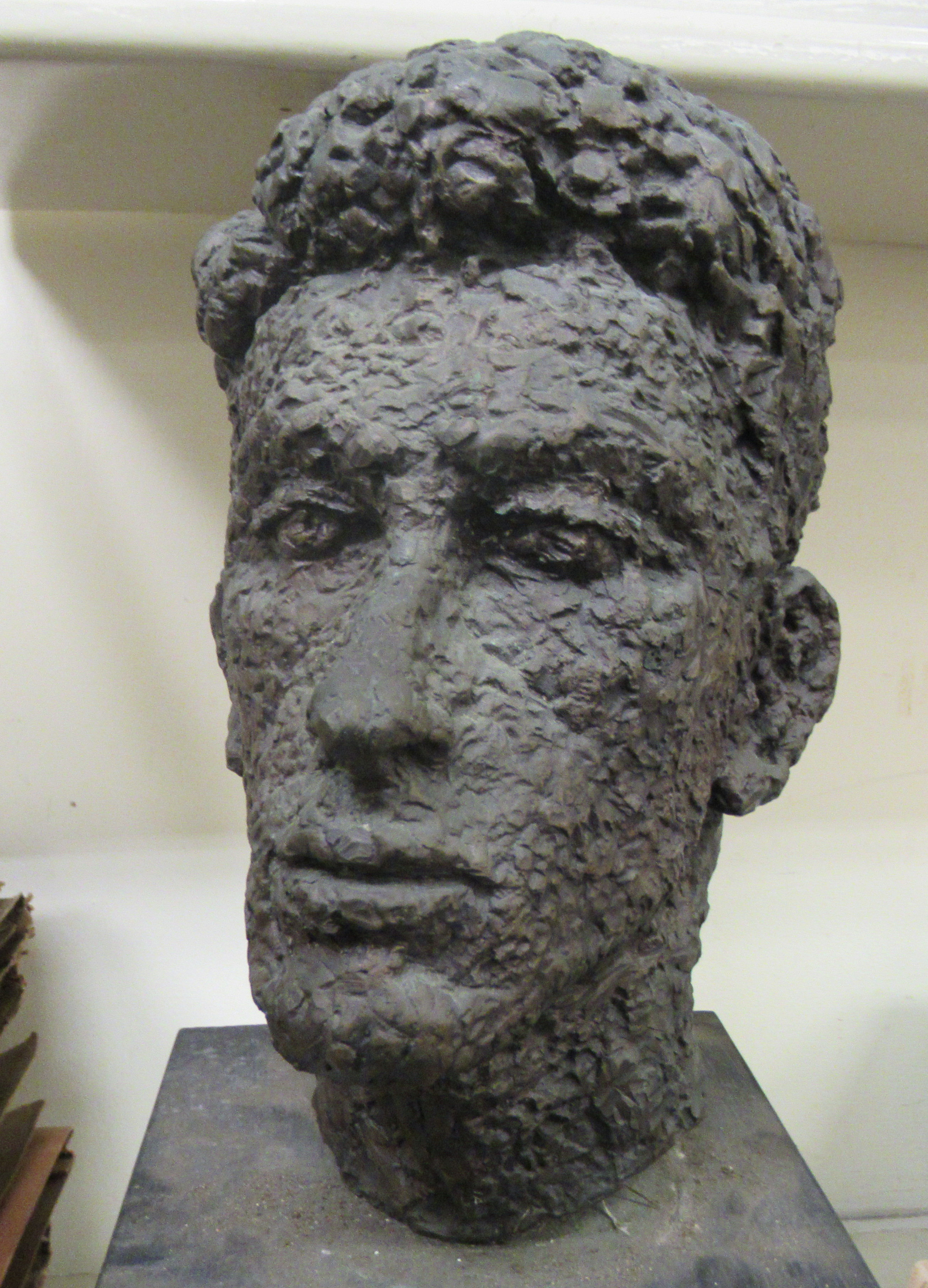 A cast bronze bust of a man, on a plinth  20"L overall - Image 3 of 6