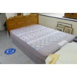 A Silentnight Stardust divan bed and mattress with a detachable pine headboard  54"w