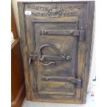 A 19thC H Smith & Sons painted cast iron secure door with frame and a patent latch  29"h  18"w