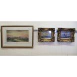 Pictures: to include an early 20thC Dutch landscape  watercolour  8" x 16"  framed