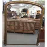 A late Victorian overmantle mirror, set in an ornate gilt gesso frame  53" x 45"