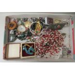 Costume jewellery: to include coloured bead and river pearl necklaces; and various pendants