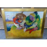 Toto Gurzel - an abstract study  oil on canvas  bears a signature & dated '01  24" x 31"  framed