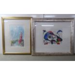After Joan Miro - 'Untitled'  lithograph  bears a label verso  8.5" x 11.5"  framed; and after