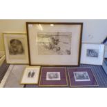 Pictures: to include 'Head of a Lion'  engraving  by JF Lewis  17" x 10"  framed