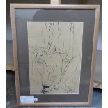 Mid 20thC British School - a nude  pen & ink  bears an indistinct signature & dated 1958  19" x 12"