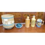 Ceramics and glassware: to include a late Victorian Doulton Lambeth silicon ware jardinière,