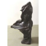 A French Art Nouveau inspired bronze bust entitled 'Bohem**ne'  9.5"h