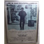 A framed Cannes 1976 film festival poster for Robert Di Nero in Taxi Driver  30" x 24"