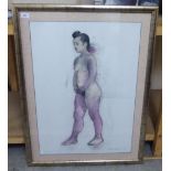 Phillipa Abrahams - a full-length nude study  pastel  bears a signature & dated '84  21" x 30"