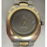 An Omega Seamaster bi-coloured stainless steel cased bracelet wristwatch, the Titane quartz movement