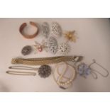 Items of personal ornament: to include paste brooches, one fashioned as a spider